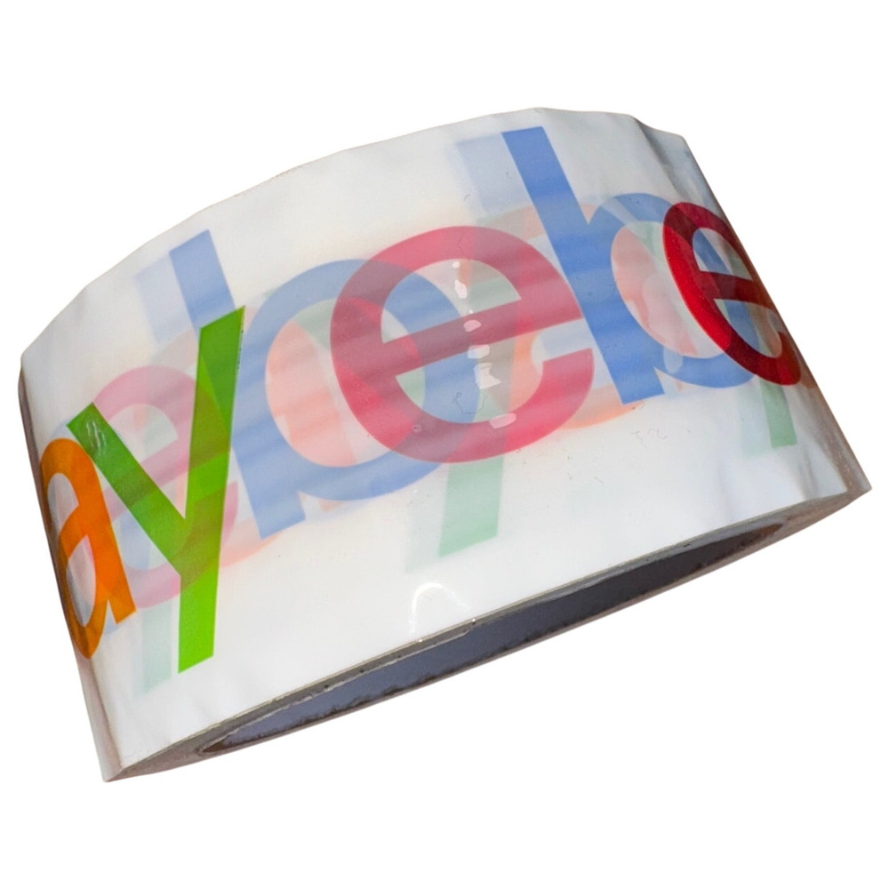 EBAY BRAND SHIPPING PACKING TAPE ROLLS (4 PK) CLEAR LOGO TAPE LOT BRAND NEW